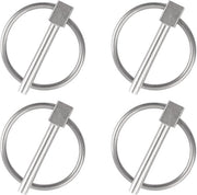 Spine Vite con Anello Auto Bloccante - Spine di Sicurezza Grande - Acciaio Inossidabile - 4 pezzi - Penna di Bloccaggio - Argento - Penna di Bloccaggio