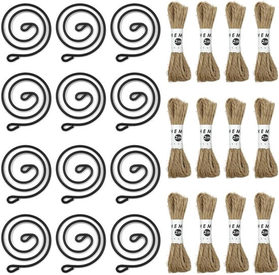 Supporto per piante in metallo da 12 pezzi - Lattina per piante - Sostegno per piante in vaso - Decorazione per interni/esterni - Adatto per piante in vaso - Progetto artistico - Supporto per piante