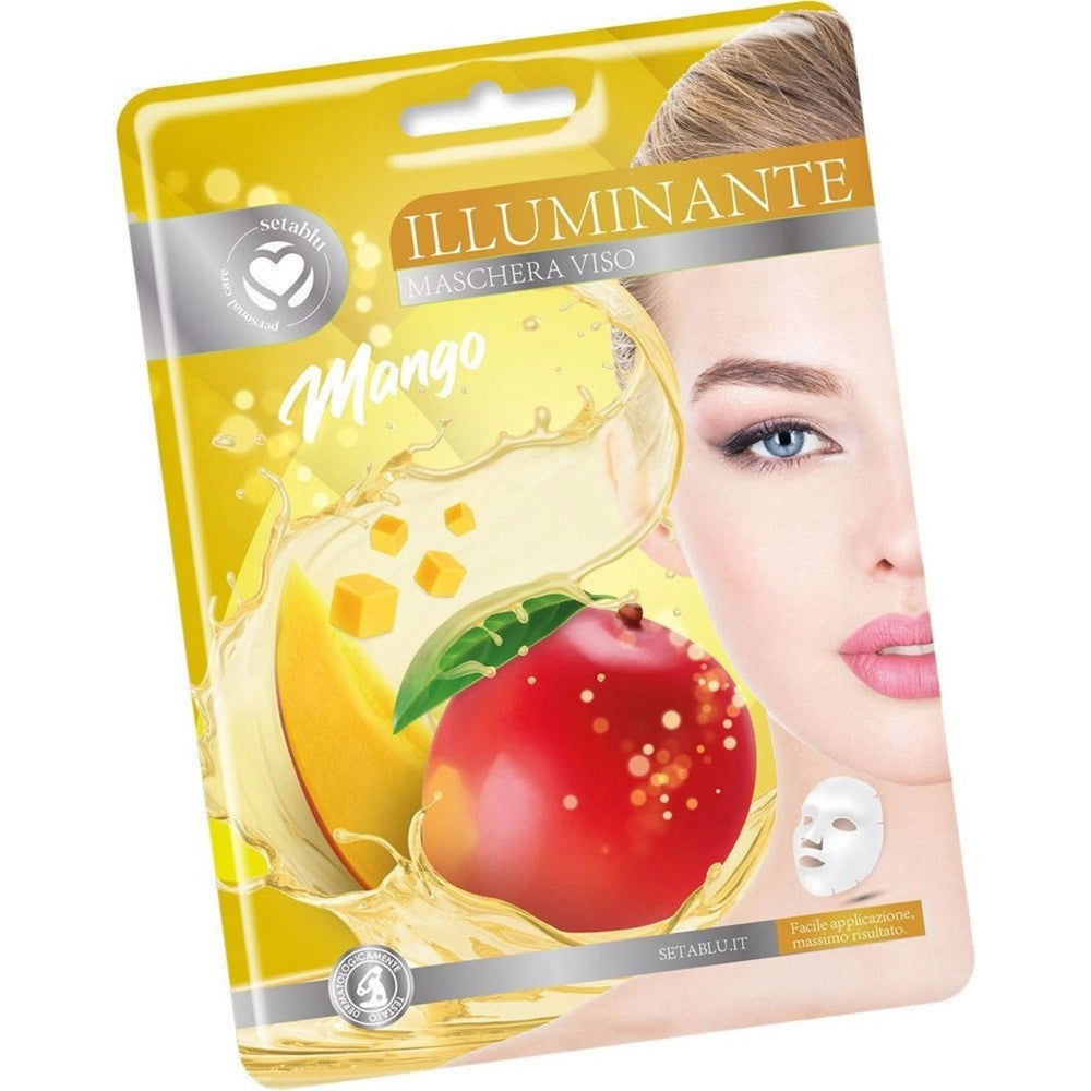 Trade Shop - Maschera Viso Al Mango In Tessuto Illumintante Per Cura Della Pelle Facile Applicazione -