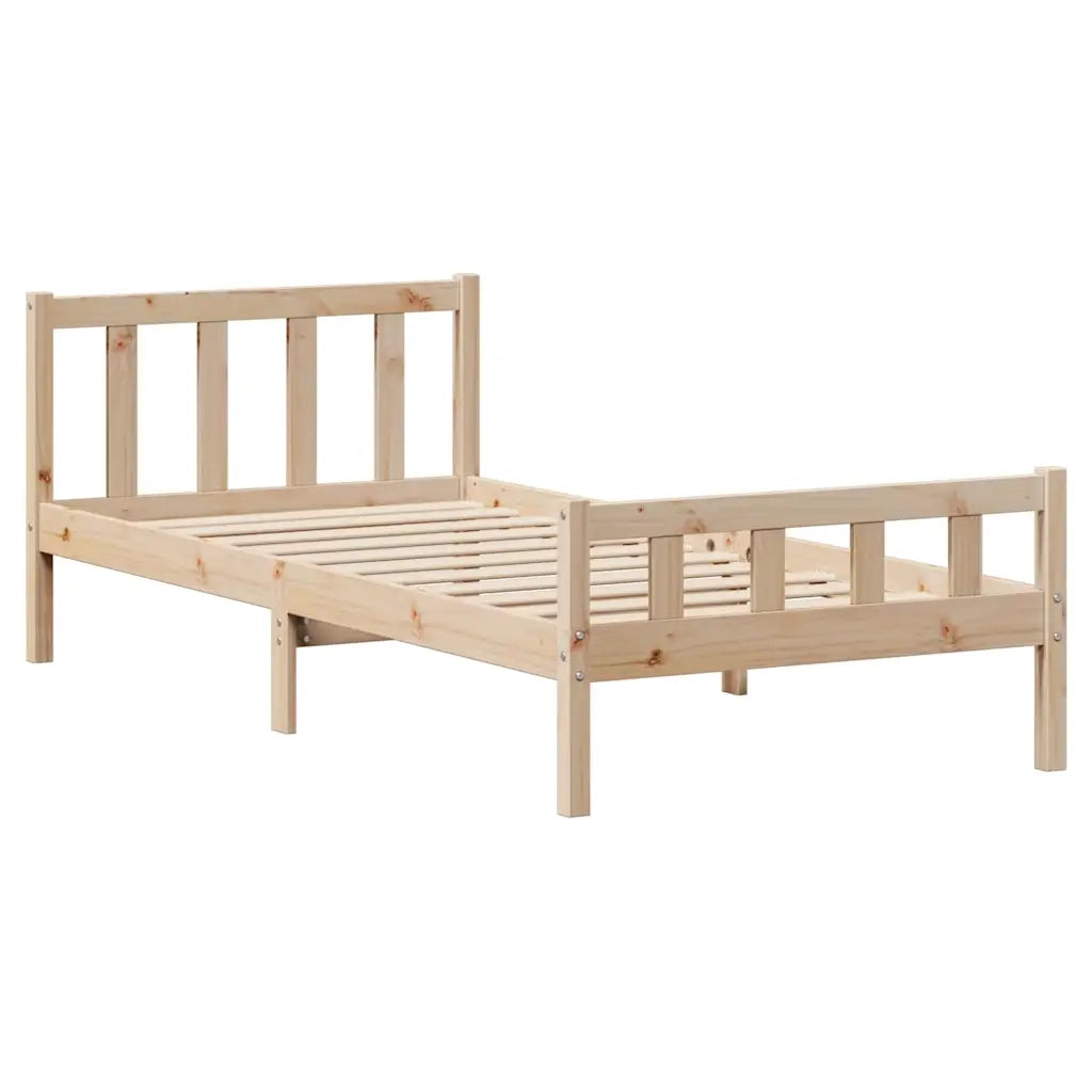 Letto senza Materasso 90x190 cm in Legno Massello di Pino 3301565