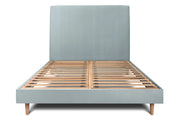 Letto 160x200 cm con testata imbottita - Tessuto velluto