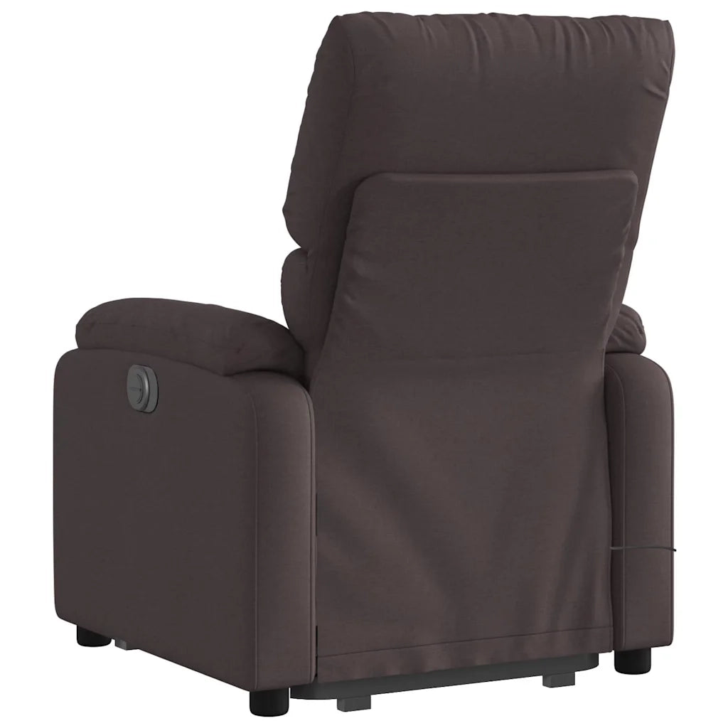 Poltrona Alzapersona Massaggio Elettrica Marrone Scuro Tessuto 3204865