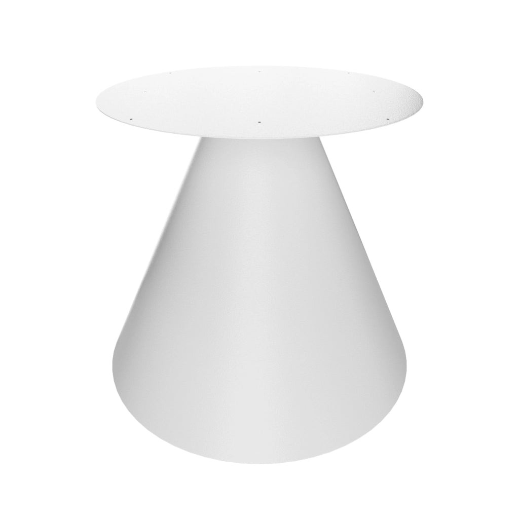 Artù - Base a cono per tavolo da pranzo rotondo, in metallo-Bianco
