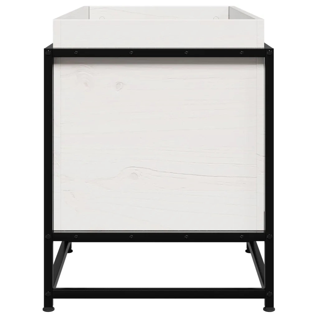 Fioriera da Giardino Bianca 80x40x50 cm Legno Massello di Pino