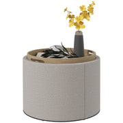 Poltrona imbottita con vano nascosto e coperchio reversibile ¨C Minimal ¨C Grigio chiaro/Naturale 56x56x42 cm