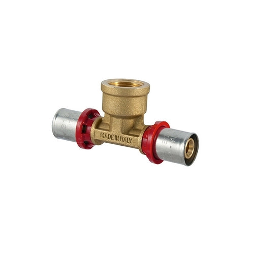 RACCORDO TEE FEMMINA A PRESSARE PER MULTISTRATO- 1/2 x 16- TDMB- pezzi 1