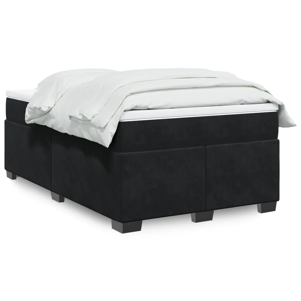 Giroletto a Molle con Materasso Nero 120x200 cm in Velluto 3285277
