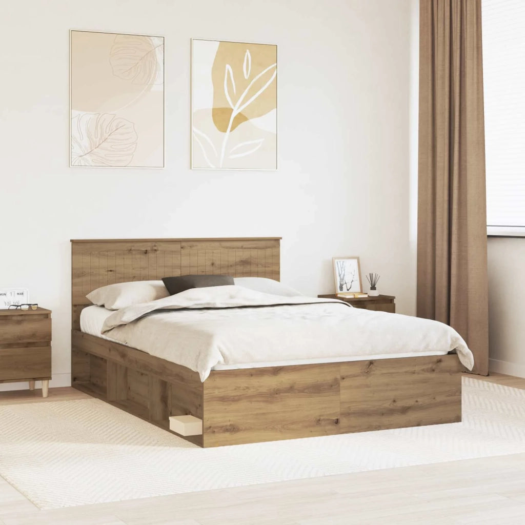 Struttura del letto Rovere Artigianale 135 x 190 cm 3410617