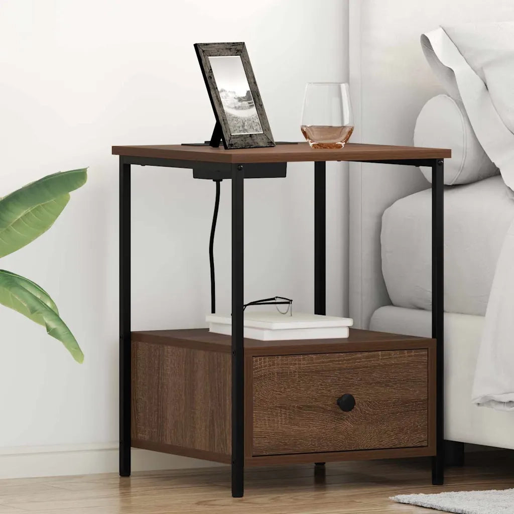 Armadio da Notte con cassetto Rovere Marrone 42 x 41 x 56 cm 859438