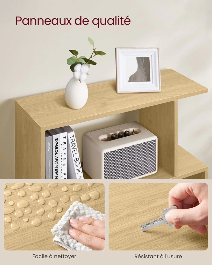 Libreria moderna a 6 ripiani divisorio per soggiorno camera da letto ufficio beige 12_0004221