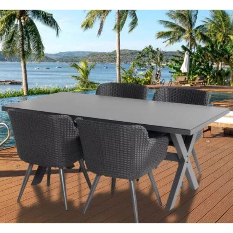Set tavolo SANTA CRUZ + 4 poltrone AMADORA - HARTMAN
