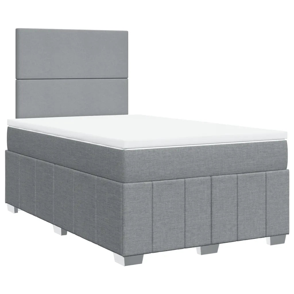 Giroletto a Molle con Materasso Grigio Chiaro 120x190cm Tessuto