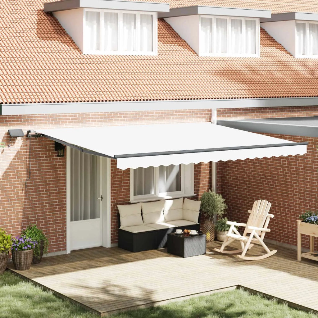 Tenda Retrattile Bianco 450 ×350 cm Tessuto 3331142