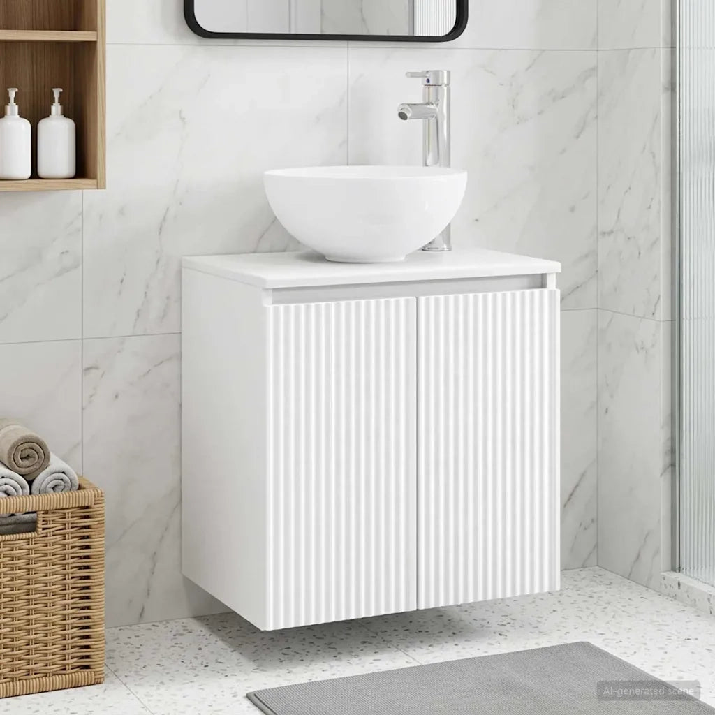 Mobile Lavabo da Parete Bianco 49,5 x 35 x 63 cm