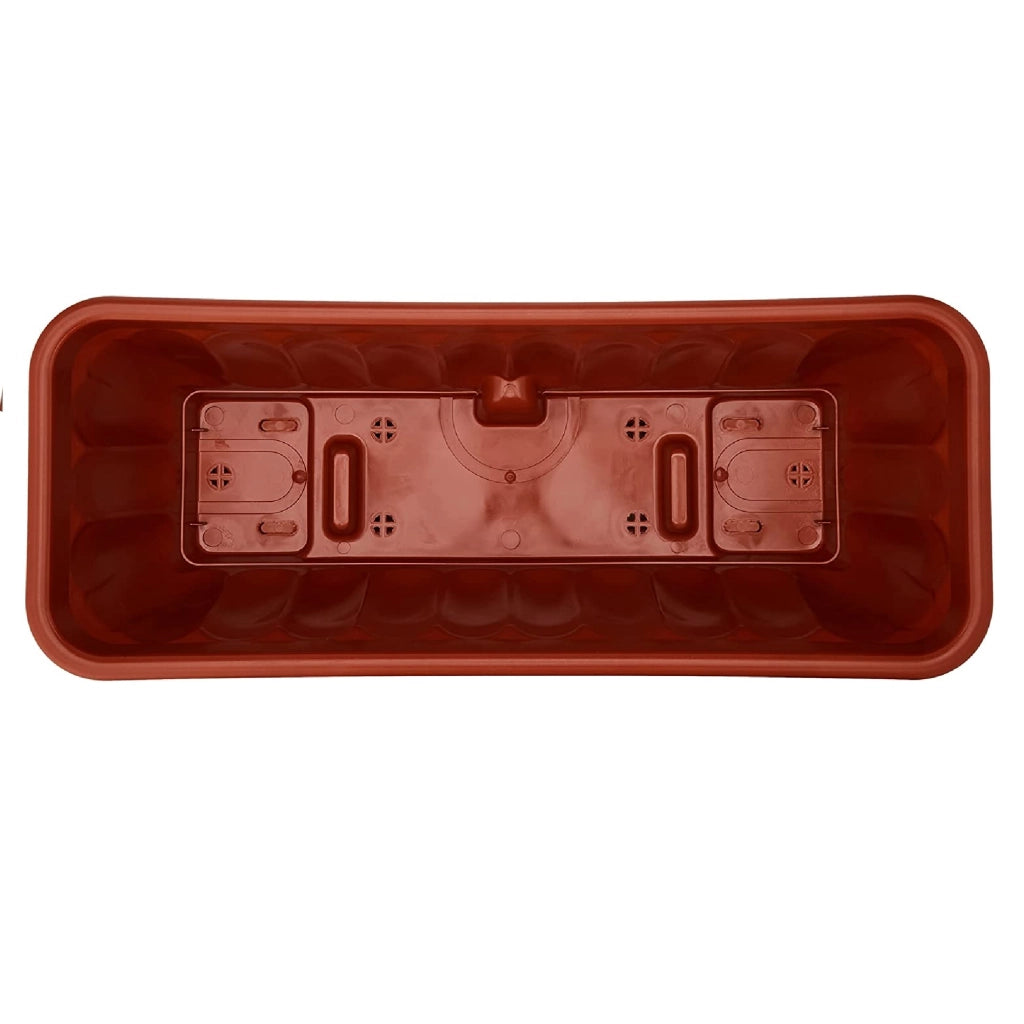 Vaso fioriera balconetta raccoglitore 60x18x16 plastica terracotta fiori piante