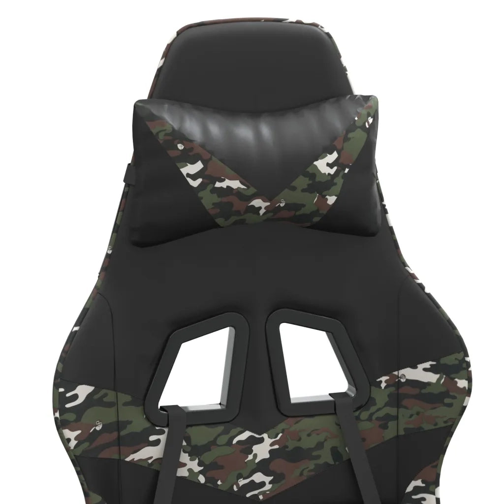 Sedia da Gaming Girevole Poggiapiedi Nero e Mimetico Similpelle cod mxl 76133