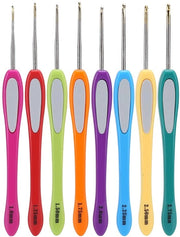 Set di 8 ago a maglia in alluminio colorato per tessitura di maglie