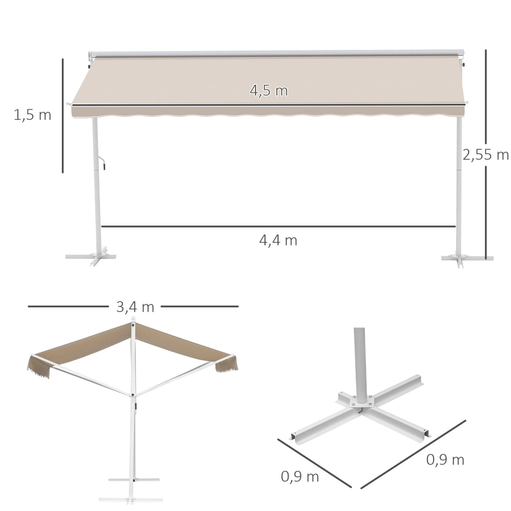 Gazebo pieghevole ¨C zephmum ¨C Bianco Beige 4.50x3.40x2.55 m
