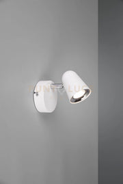 TOULOUSE SPOT SINGOLO LED  3,5W 400lm, 3000K BIANCO SATINATO CON BORDO CROMATO H. 15CM