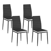 IDMarket - Set di 4 sedie da pranzo ROMANE nere con fascia bianca