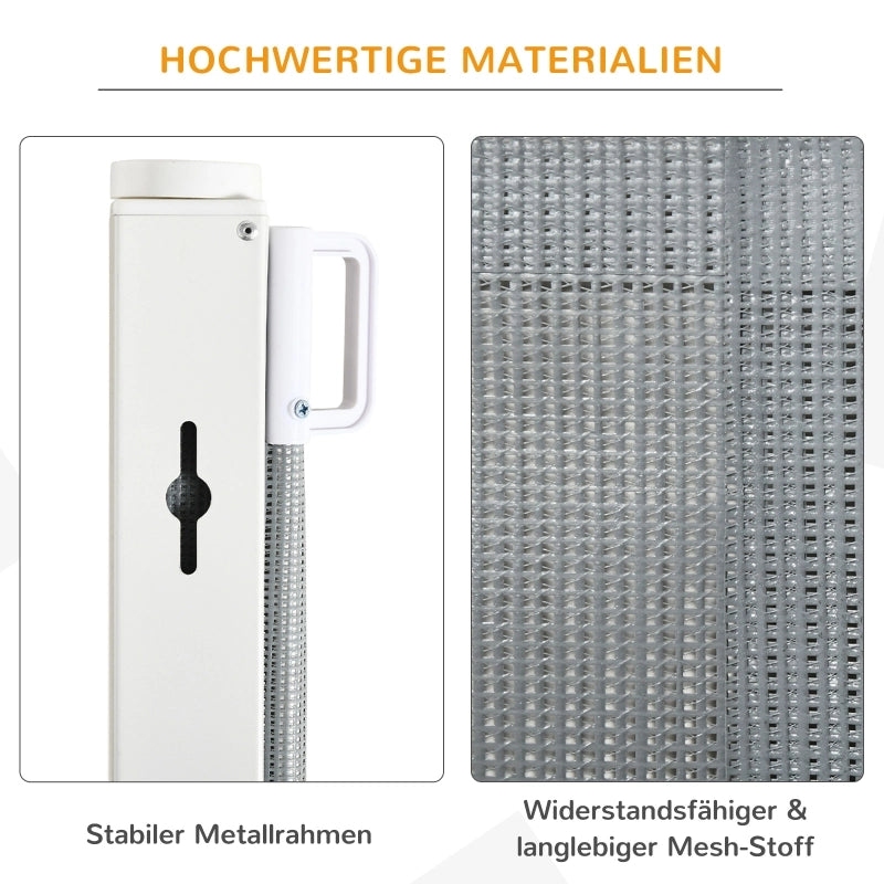 Barriera estensibile a forbice con riavvolgimento automatico per scale porte e corridoi in acciaio grigio 5,5 × 115 × 82,5 cm