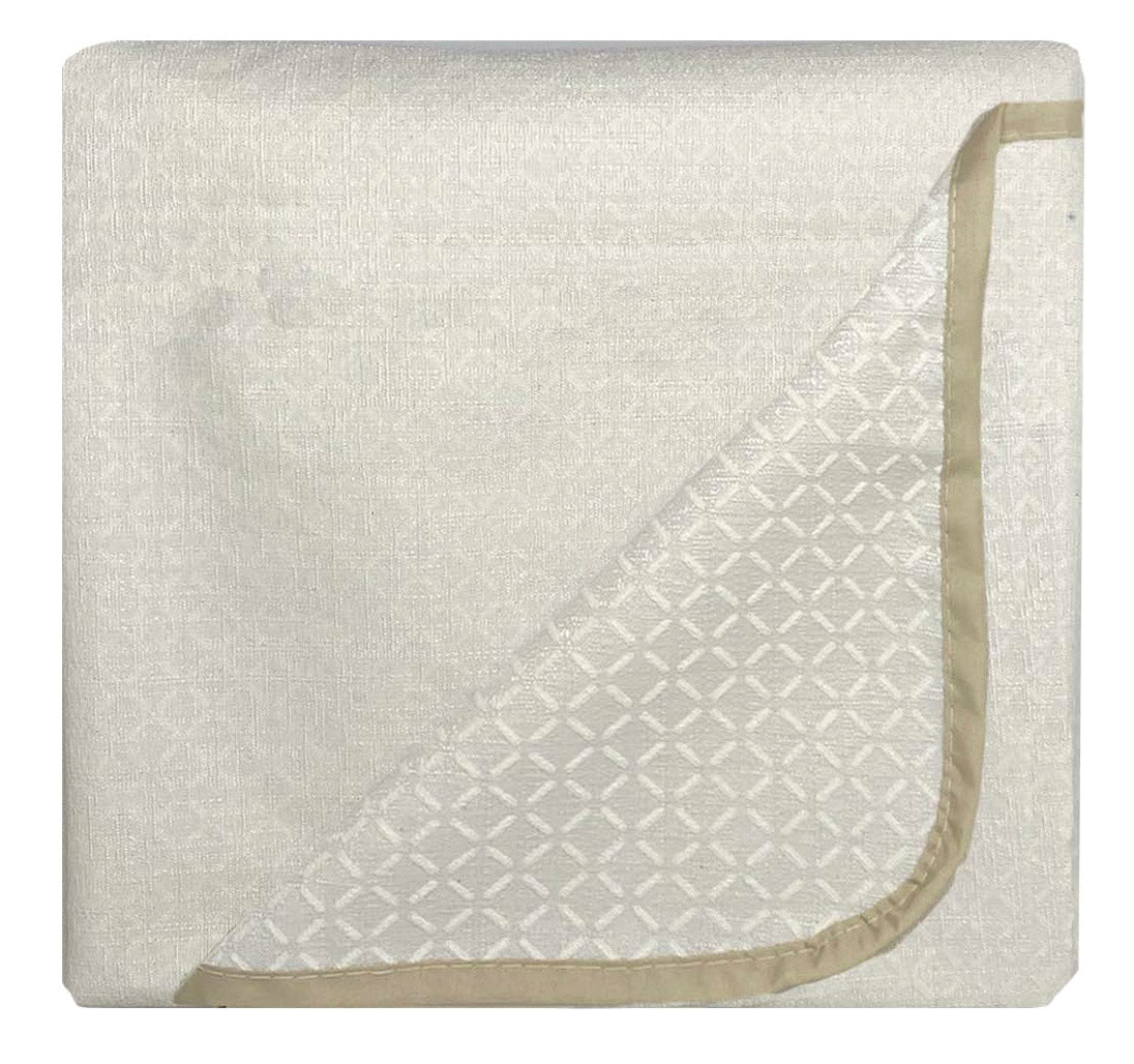 Copridivano in Poliestere con Penisola Sinistra Seduta 240 cm Panna