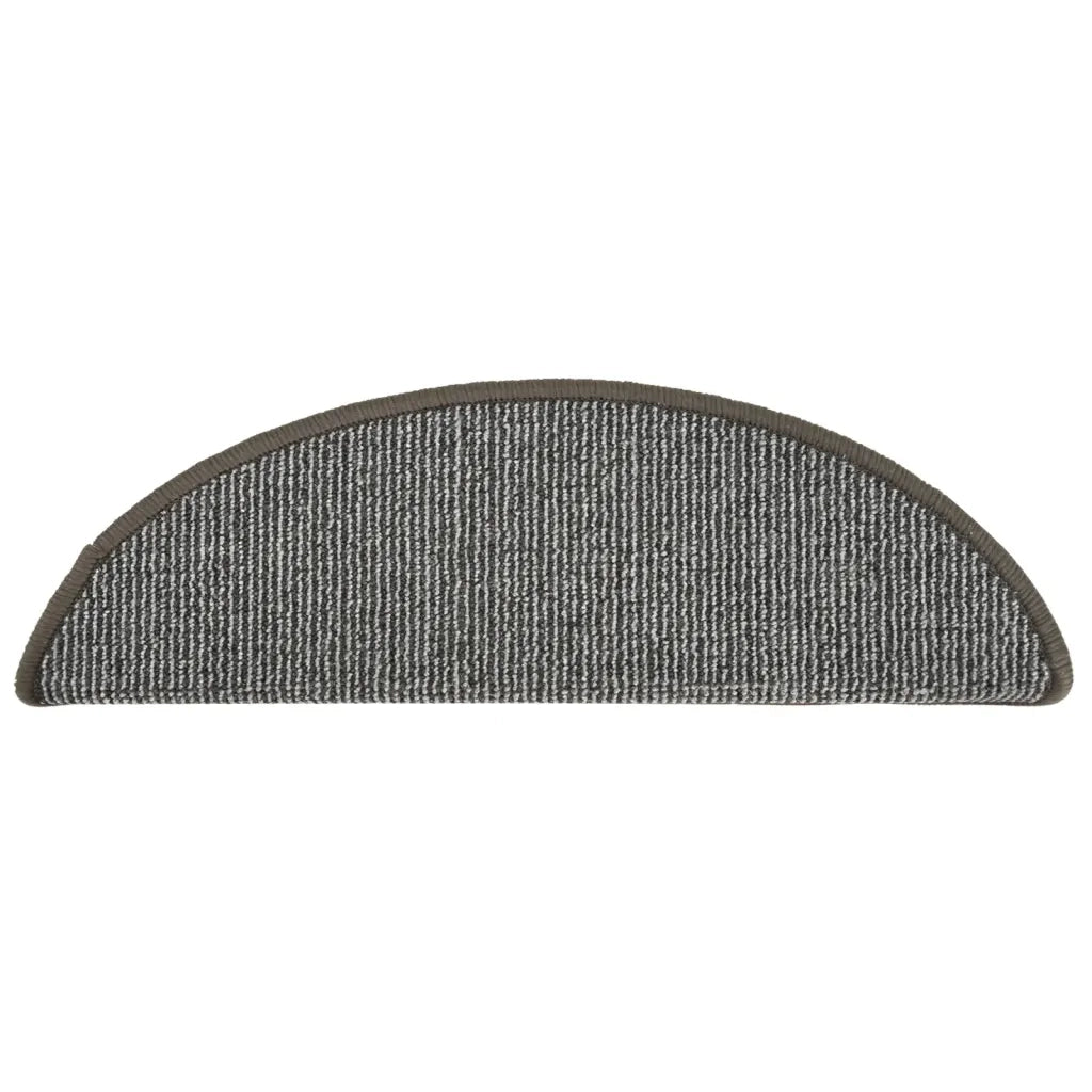 Tappetini per scale 15 pz 56x17x3 cm Grigio Semicircolari 149846