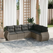 Set Divano da Giardino 6 pz con Cuscini Grigio in Polyrattan 3253747