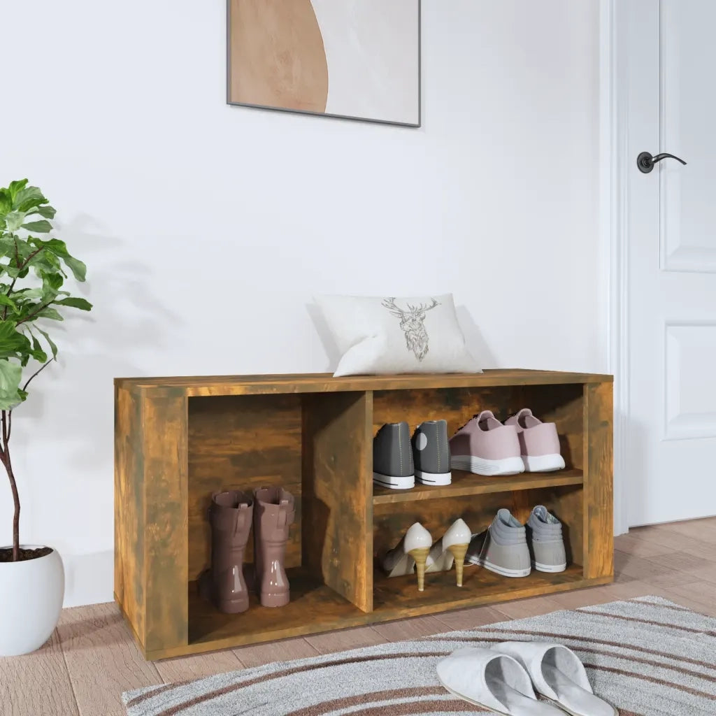 Scarpiera | Mobile per scarpe Rovere Fumo 100x35x45 cm in Legno Multistrato