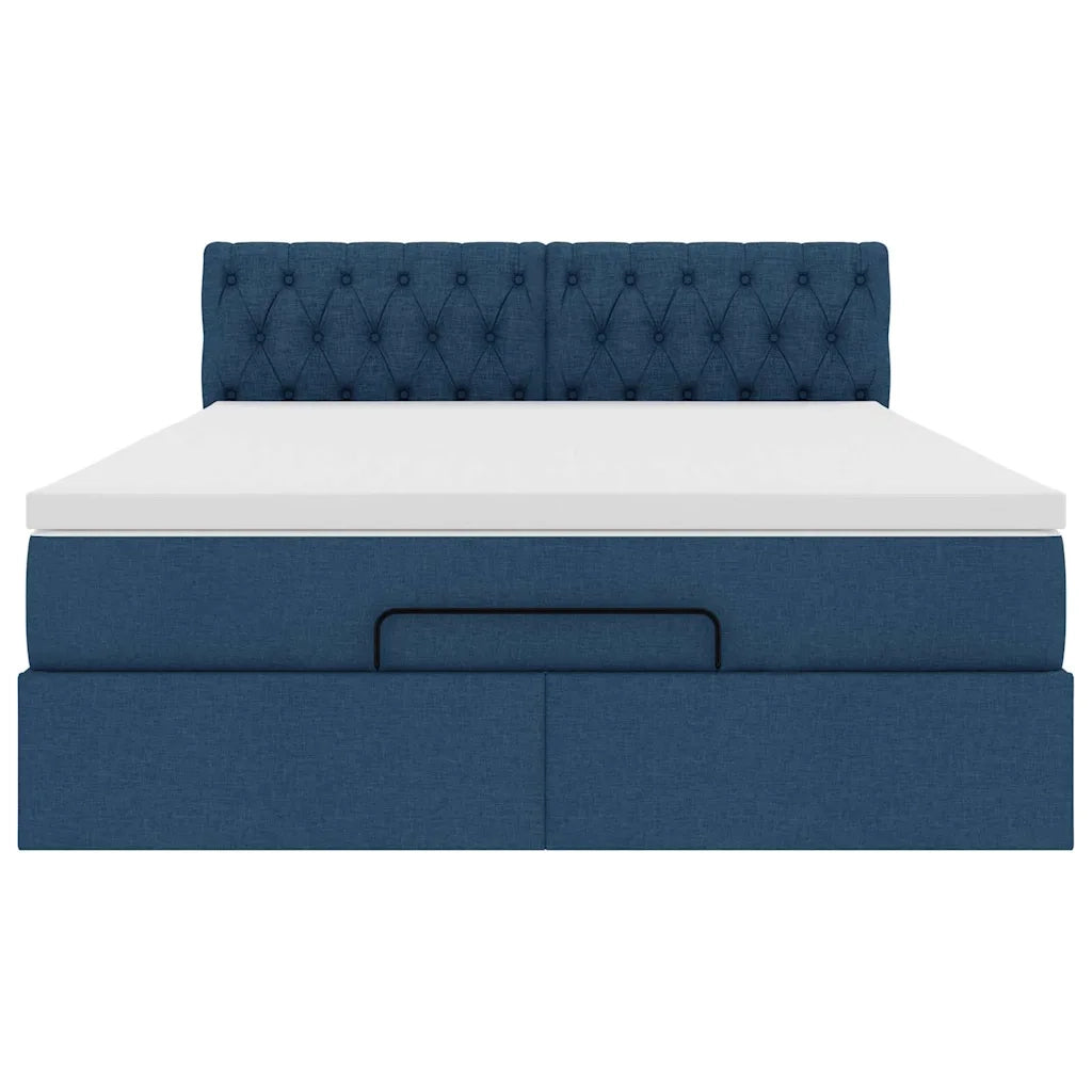 Pouf Letto con Materasso e LED Blu 140x190 cm 3312394