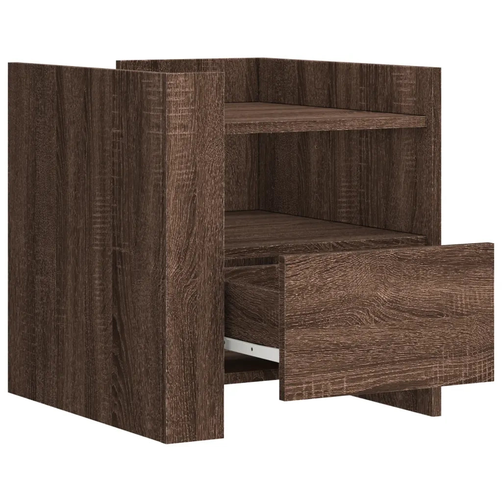 Comodino Rovere Marrone 45x50x50 cm in Truciolato 848282