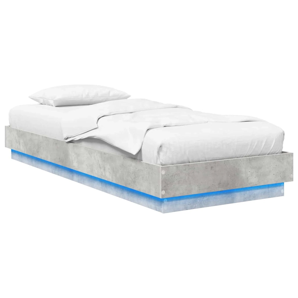 Letto con LED Grigio Cemento 80 x 200 cm Legno ingegnerizzato 8009008