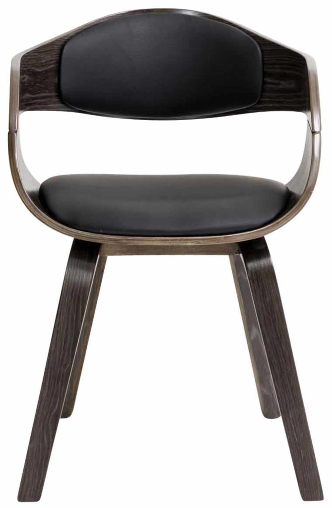 Set di 2 sedie Kingston in finta pelle nero/grigio