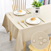 Tavolo in pelle beige 135x200cm, impermeabile e lavabile, tovaglia per tavolo per sala da pranzo, giardino, festa, matrimonio o uso domestico