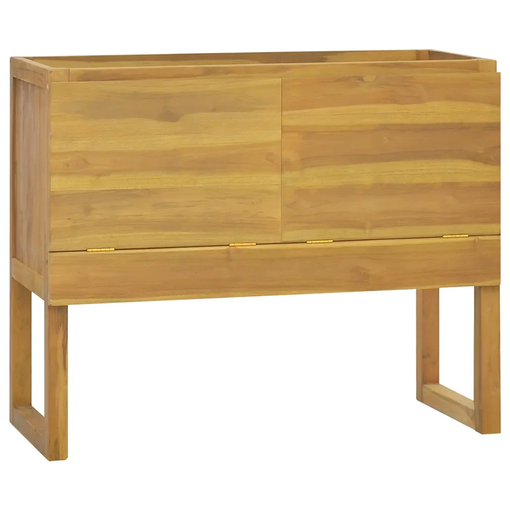 Elegante mobiletto da bagno di grande capacità 90 x 40 x 75,5 cm realizzato in legno di teak naturale 02_0046968