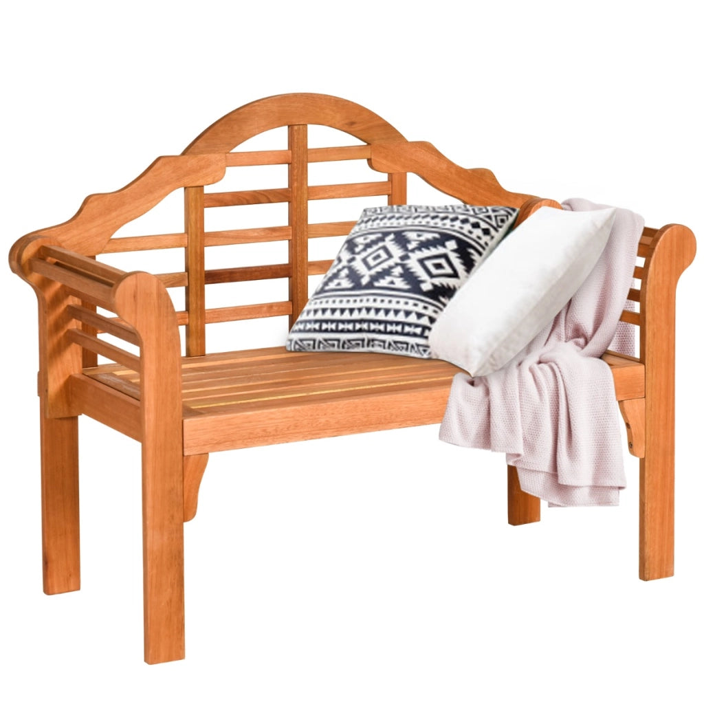 Panca pieghevole in legno per esterni, Panca da giardino in legno massiccio pieghevole da 123cm-Panchine