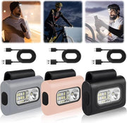 Clamp lampa LED con 6 modalità di illuminazione, caricabile via USB, impermeabile, per jogging e campeggio - 2 pezzi.