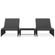 Sedie da Giardino Reclinabili 2 pz con Tavolo in Polyrattan 47402