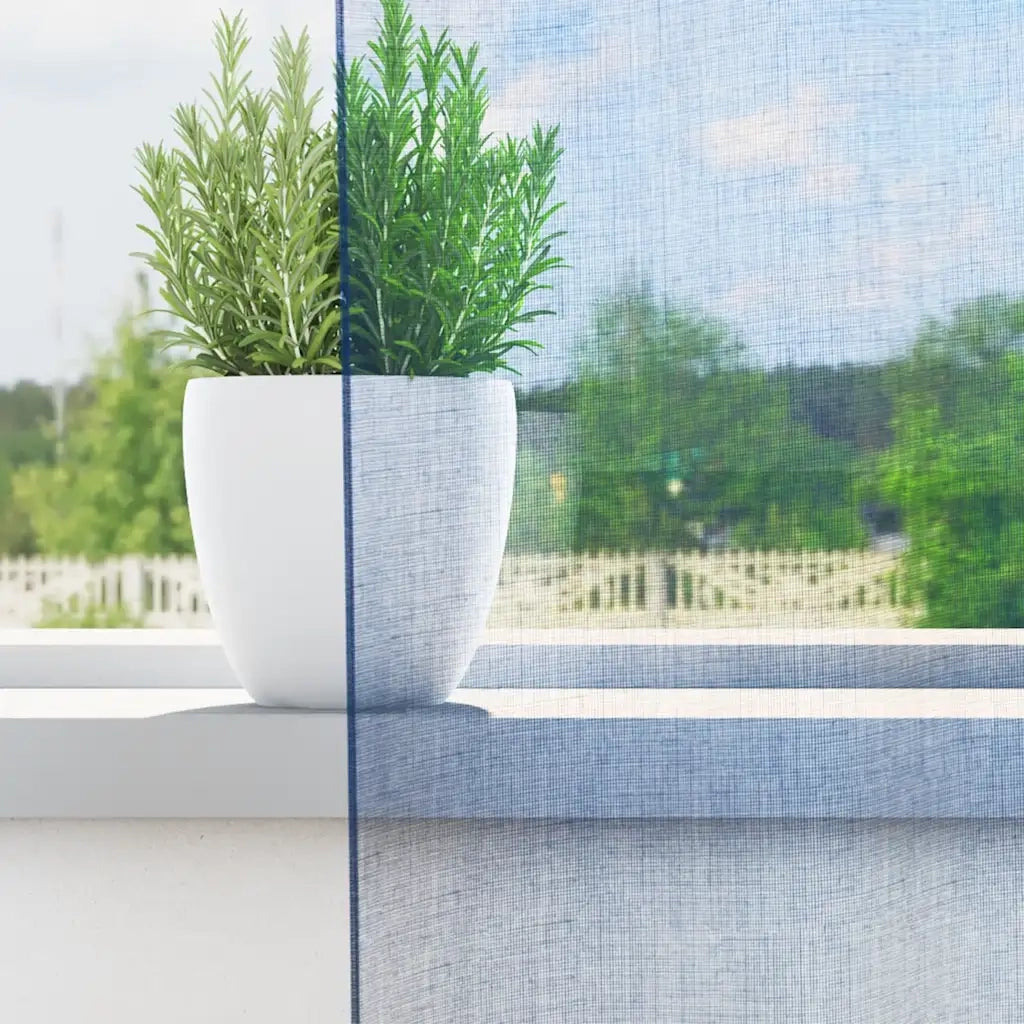 Tende in Voile con Passanti 2 pz Blu Reale 140x140 cm