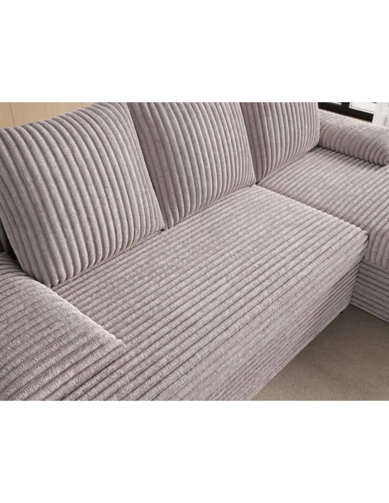 Divano ad angolo Grigio 3 posti 3 posti con contenitore 206x90x146cm GINA