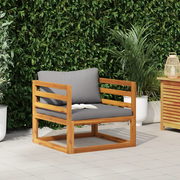 Sedia da Giardino con Cuscini Grigio Scuro Massello di Acacia 311867