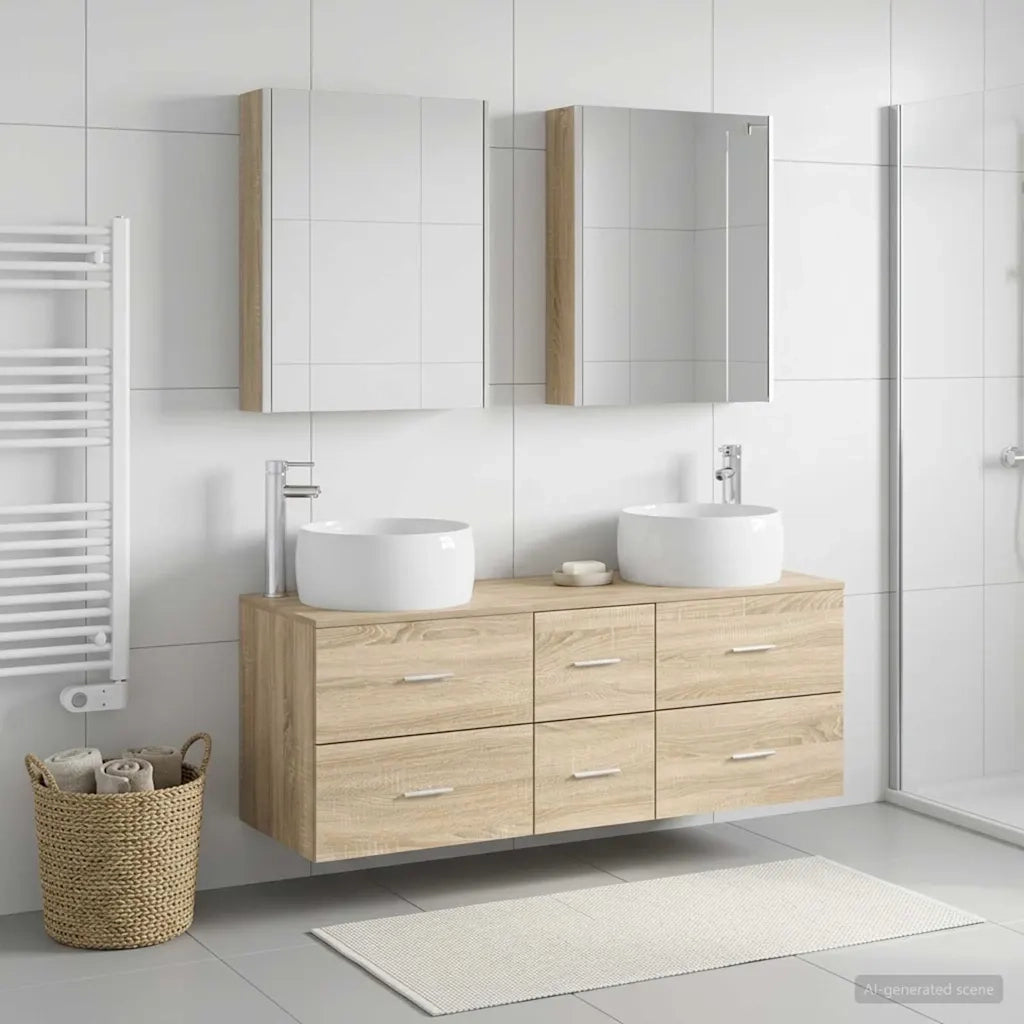 Set di mobili per il bagno 5 pcs Rovere Sonoma 3407049