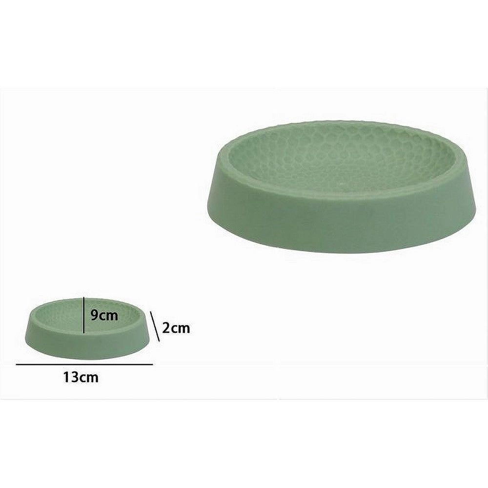 Trade Shop - Piattino Per Sapone Decorato Verde Portasaponetta Moderno Accessorio Bagno 79788 -