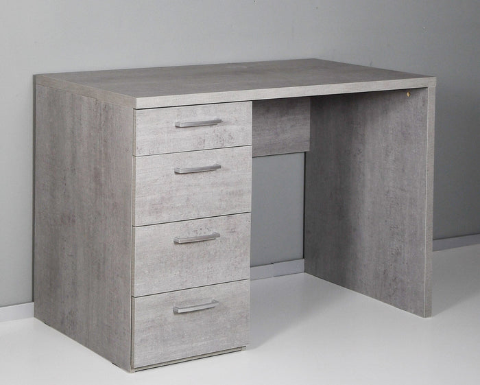 Scrivania da Ufficio 4 Cassetti 109,9x60x75,4 cm in Truciolare Nobilitato Cemento