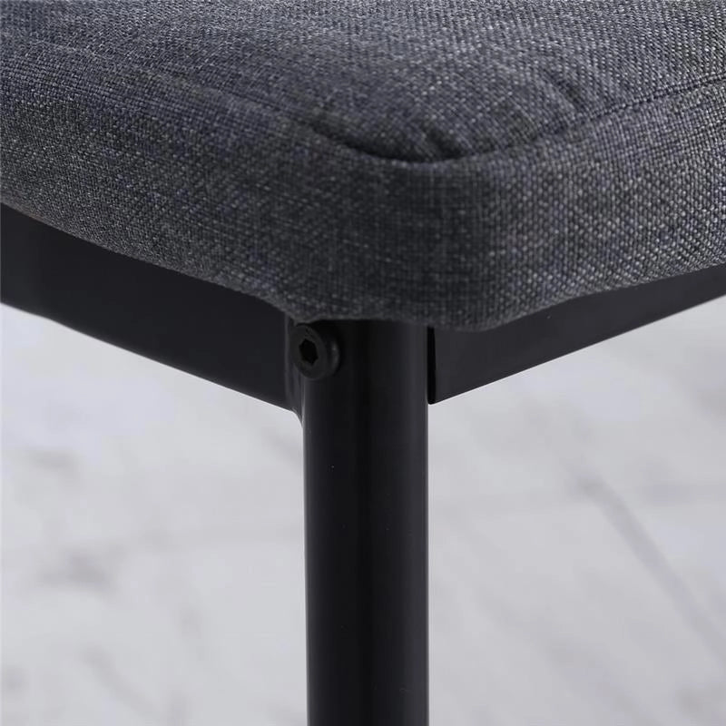 SET 4 SEDIE IMBOTTITE STILE MODERNO IN METALLO E TESSUTO GRIGIO
