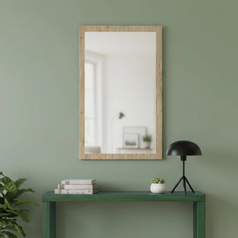 Specchiera America in legno noce con specchio in rilievo L 60 x H 105 cm.