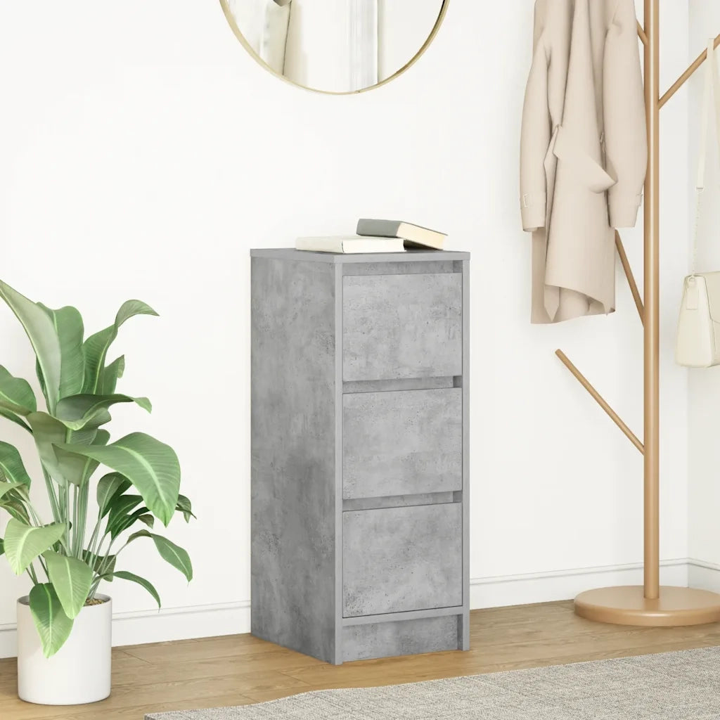 Credenza Grigio Cemento 29,5x34x76 cm in Legno Multistrato 861637