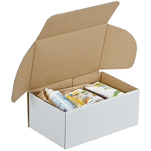 SET 50 PEZZI DI SCATOLA FUSTELLATA IN COLORE BIANCO 33 X 25 X H10 CM
