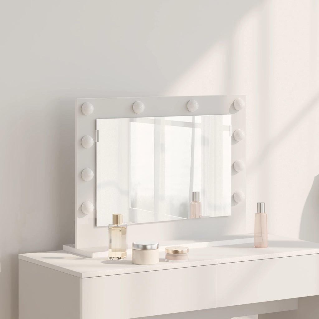 Specchio da Toeletta con Luci LED Bianco 60x45x18 cm
