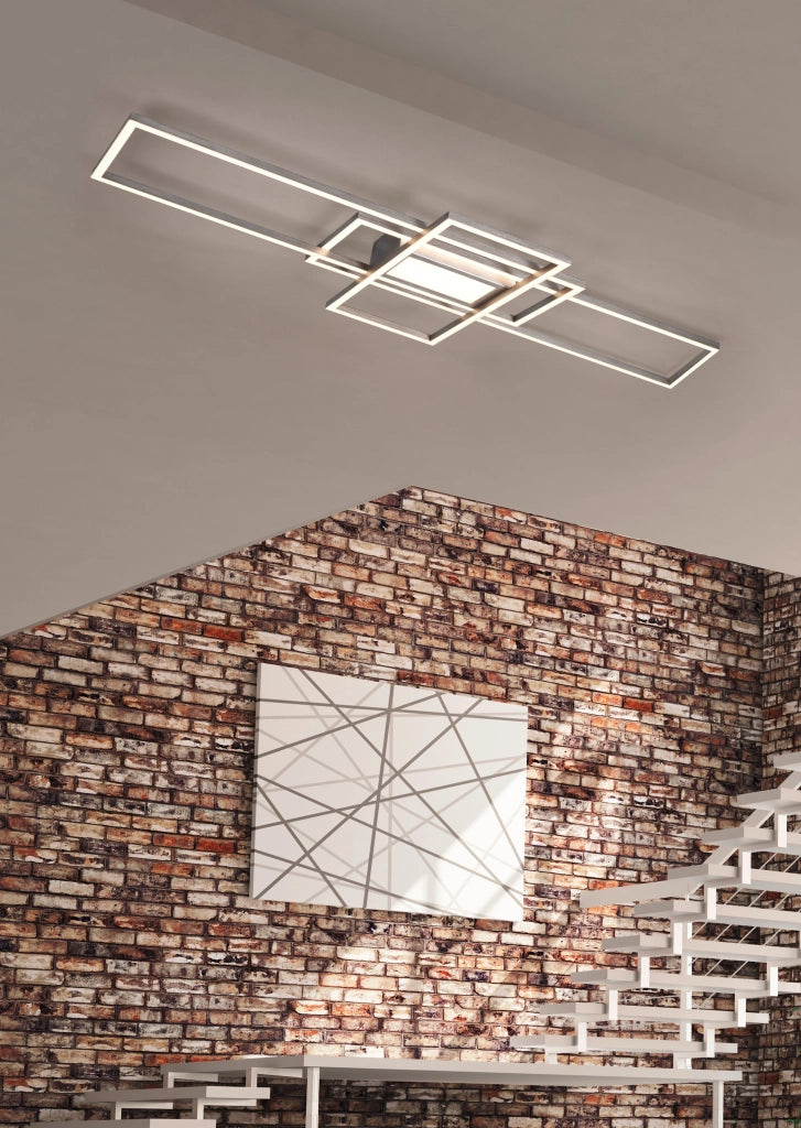 Plafoniera da Interno a LED in Metallo Nickel Opaco